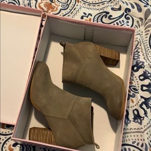 Brown Suede Booties 7.5